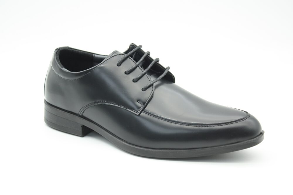 נעלי נוחות אלגנטיות לנוער מעור בצבע שחור מבריק   דגם 669-330