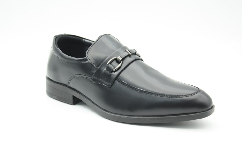 נעלי נוחות אלגנטיות לנוער מעור בצבע שחור מבריק   דגם 669-332
