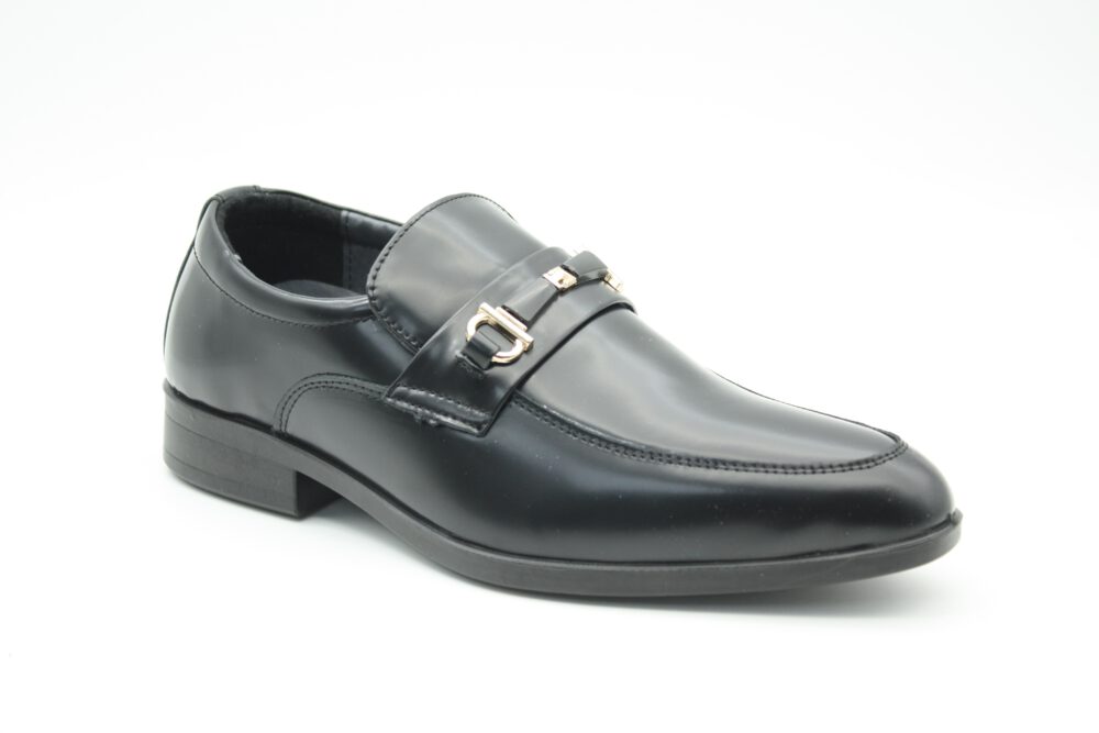 נעלי נוחות אלגנטיות לנוער מעור בצבע שחור מבריק   דגם 669-333