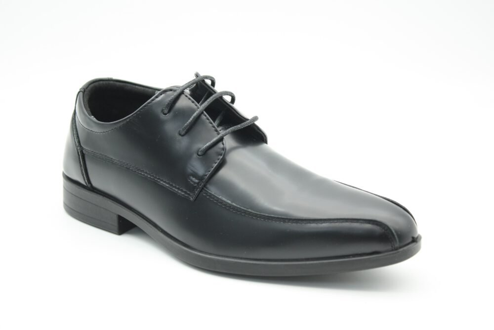 נעלי נוחות אלגנטיות לנוער מעור בצבע שחור מבריק   דגם 669-335